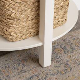 Melody Maison Ivory Scalloped Half Moon Console Table With Shelf - 78cm X 80cm in White - Size: 78 cm X 80 cm - thumbnail 6