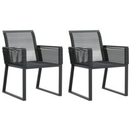 Berkfield Home Garden Chairs 2 pcs Black Poly Rattan - thumbnail 2