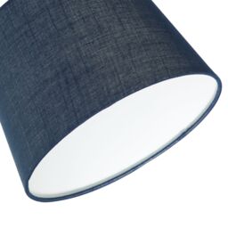 Happy Homewares Modern Linen Fabric Drum Lamp Shade for Table or Pendant in Midnight - Size: 10 inches - thumbnail 3