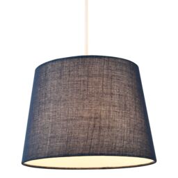 Happy Homewares Modern Linen Fabric Drum Lamp Shade for Table or Pendant in Midnight - Size: 10 inches - thumbnail 2