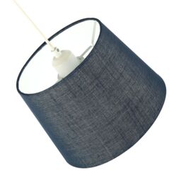 Happy Homewares Modern Linen Fabric Drum Lamp Shade for Table or Pendant in Midnight - Size: 10 inches - thumbnail 5