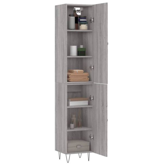 Berkfield Home Highboard Grey Sonoma 34.5x34x180 cm Engineered Wood - image 1