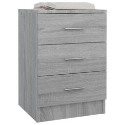 Berkfield Home Bedside Cabinet Grey Sonoma 38x35x56 cm Engineered Wood - Size: 38 x 35 x 56 cm - thumbnail 3