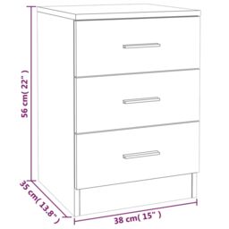 Berkfield Home Bedside Cabinet Grey Sonoma 38x35x56 cm Engineered Wood - Size: 38 x 35 x 56 cm - thumbnail 6