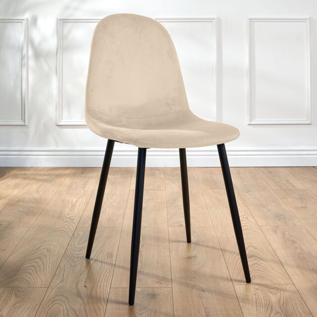 Bravich LTD Ron Velvet Dining Chair in Ivory - image 1