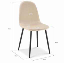 Bravich LTD Ron Velvet Dining Chair in Ivory - thumbnail 7
