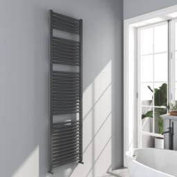 Bathroom Kingdom Omata Gunmetal Grey Straight Heated Towel Rail 1800x500mm - thumbnail 1