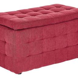 Wyld and Coco Red Tufted Storage Ottoman Bench W74 x D42 x H40cm - thumbnail 2