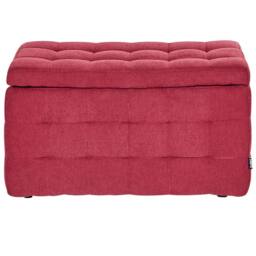 Wyld and Coco Red Tufted Storage Ottoman Bench W74 x D42 x H40cm - thumbnail 4