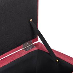 Wyld and Coco Red Tufted Storage Ottoman Bench W74 x D42 x H40cm - thumbnail 5
