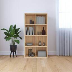 Berkfield Home Book Cabinet/Sideboard Sonoma Oak 66x30x130 cm Engineered Wood in Brown - Size: 66 x 30 x 130 cm - thumbnail 2