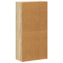 Berkfield Home Book Cabinet/Sideboard Sonoma Oak 66x30x130 cm Engineered Wood in Brown - Size: 66 x 30 x 130 cm - thumbnail 6