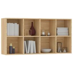 Berkfield Home Book Cabinet/Sideboard Sonoma Oak 66x30x130 cm Engineered Wood in Brown - Size: 66 x 30 x 130 cm - thumbnail 7