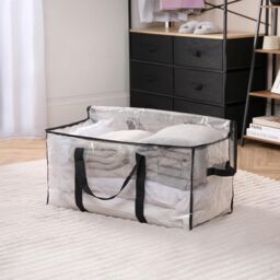 OHS Reusable Storage Bag Clothing Shoe Underbed Organiser Bedding Box in White - thumbnail 1