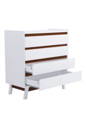 4-Tier Dresser Storage Cabinet with Drawers in White - thumbnail 7