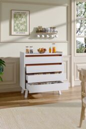 4-Tier Dresser Storage Cabinet with Drawers in White - thumbnail 4
