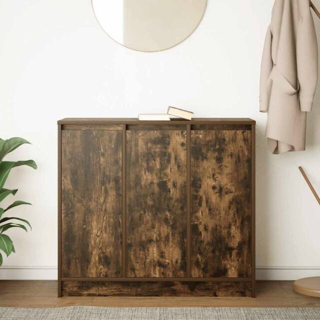 Berkfield Home Sideboard Smoked Oak 85x34x76 cm Engineered Wood in Brown - Size: 85 x 34 x 76 cm - image 1