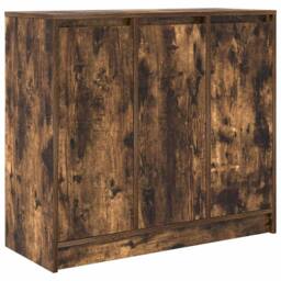 Berkfield Home Sideboard Smoked Oak 85x34x76 cm Engineered Wood in Brown - Size: 85 x 34 x 76 cm - thumbnail 3