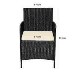 Alivio 4 Seater Rattan Furniture Set with Coffee Table & Anti-UV Cushions for Indoor Outdoor Patio Garden - Grey in Black - thumbnail 5