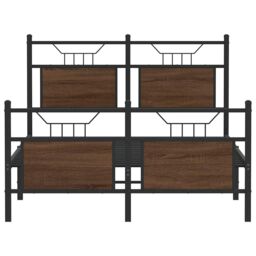 Berkfield Home Bed Frame without Mattress Brown Oak 120x200 cm Engineered Wood - Size: Small Double - thumbnail 6