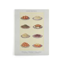 "Artery8 Vegetable Side Dishes Kitchen Decor Mrs Beeton Canvas Wall Art Print in White - Size: W12"" x H16""" - thumbnail 1