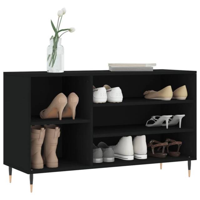 Berkfield Home Shoe Cabinet Black 102x36x60 cm Engineered Wood - Size: 102 x 36 x 60 cm - image 1