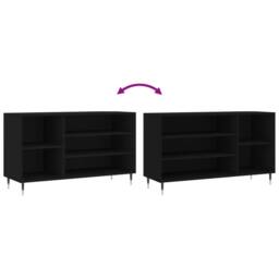 Berkfield Home Shoe Cabinet Black 102x36x60 cm Engineered Wood - Size: 102 x 36 x 60 cm - thumbnail 7