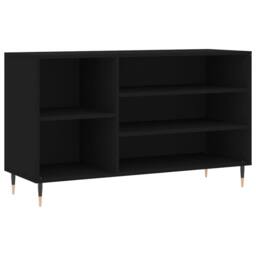 Berkfield Home Shoe Cabinet Black 102x36x60 cm Engineered Wood - Size: 102 x 36 x 60 cm - thumbnail 3