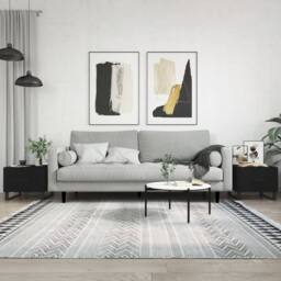 Berkfield Home Coffee Tables 2 pcs Black 50x50x40 cm Engineered Wood - Size: 50 x 50 x 40 cm - thumbnail 2
