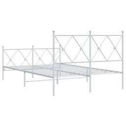 Berkfield Home Metal Bed Frame without Mattress with Footboard White 120x200cm - Size: Small Double - thumbnail 6