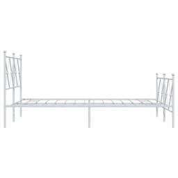 Berkfield Home Metal Bed Frame without Mattress with Footboard White 120x200cm - Size: Small Double - thumbnail 5