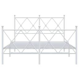 Berkfield Home Metal Bed Frame without Mattress with Footboard White 120x200cm - Size: Small Double - thumbnail 4