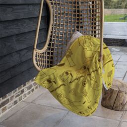 Benjamin Tate Design Pattern Of Egyptian Hieroglyphics Blanket in Natural - Size: 120 cm x 150 cm - thumbnail 4