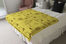 Benjamin Tate Design Pattern Of Egyptian Hieroglyphics Blanket in Natural - Size: 120 cm x 150 cm - thumbnail 3