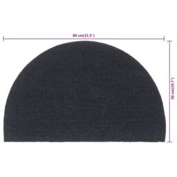 Berkfield Home Door Mat Dark Grey Half Round 50x80 cm Tufted Coir - thumbnail 6
