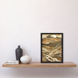 "Artery8 Old Man Of Coniston Sunrise Iconic Landscape Framed Art Print in Brown - Size: W12"" x H16""" - thumbnail 4