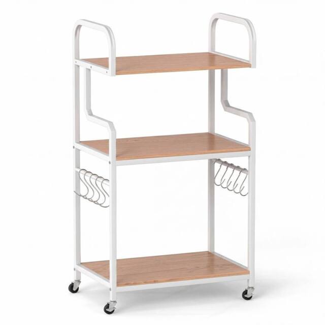 Havendro 3-Tier Rolling Printer Stand Mobile Machine Table Cart With Shelves in White - image 1