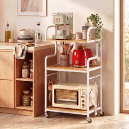 Havendro 3-Tier Rolling Printer Stand Mobile Machine Table Cart With Shelves in White - thumbnail 5