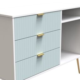 Ready Assembled 2 U Bexley 3 Drawer TV Unit (Ready Assembled) in Duck Egg Blue - thumbnail 4