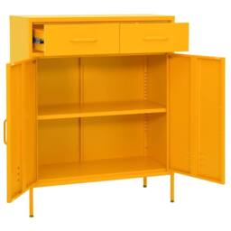 Berkfield Home Storage Cabinet Mustard Yellow 80x35x101.5 cm Steel - thumbnail 5
