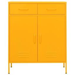 Berkfield Home Storage Cabinet Mustard Yellow 80x35x101.5 cm Steel - thumbnail 3