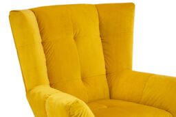 Orsina Luxurious Yellow Fabric Armchair, Velvet Upholstered Occassional Arm Chair, Striking Design Lounge Chair - thumbnail 5