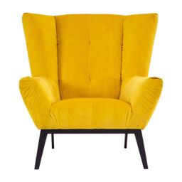 Orsina Luxurious Yellow Fabric Armchair, Velvet Upholstered Occassional Arm Chair, Striking Design Lounge Chair - thumbnail 6