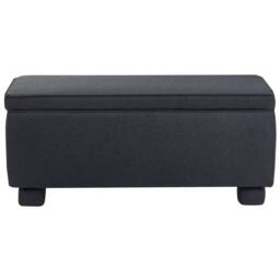 Wyld and Coco Storage Bench Grey Fabric with Lift-Up Top and Wooden Legs in Dark Grey - thumbnail 4