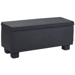 Wyld and Coco Storage Bench Grey Fabric with Lift-Up Top and Wooden Legs in Dark Grey - thumbnail 6