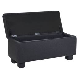 Wyld and Coco Storage Bench Grey Fabric with Lift-Up Top and Wooden Legs in Dark Grey - thumbnail 5