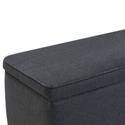 Wyld and Coco Storage Bench Grey Fabric with Lift-Up Top and Wooden Legs in Dark Grey - thumbnail 7