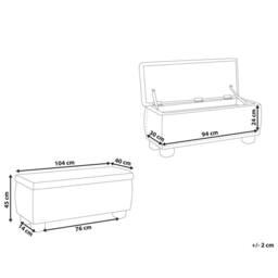 Wyld and Coco Storage Bench Grey Fabric with Lift-Up Top and Wooden Legs in Dark Grey - thumbnail 3