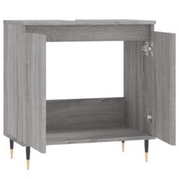 Berkfield Home Bathroom Cabinet Grey Sonoma 58x33x60 cm Engineered Wood - Size: 58 x 33 x 60 cm - thumbnail 5