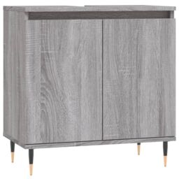 Berkfield Home Bathroom Cabinet Grey Sonoma 58x33x60 cm Engineered Wood - Size: 58 x 33 x 60 cm - thumbnail 2